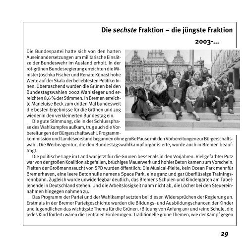 Festschrift: 20 Jahre Fraktion in der Bremischen Bürgerschaft