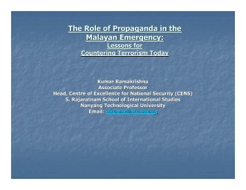 The Role of Propaganda in the Malayan Emergency - S. Rajaratnam ...