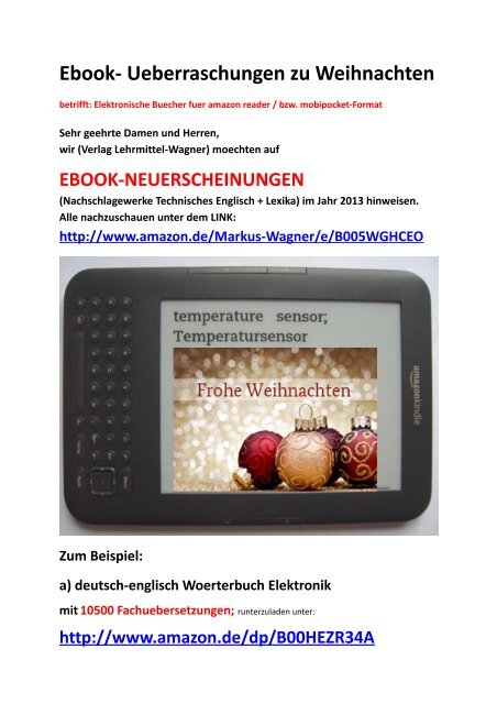 Dezember 2013: ebook- Knaller zu Weihnachten: Mechatronik / EDV / Mediengestaltung / Chemie erleben