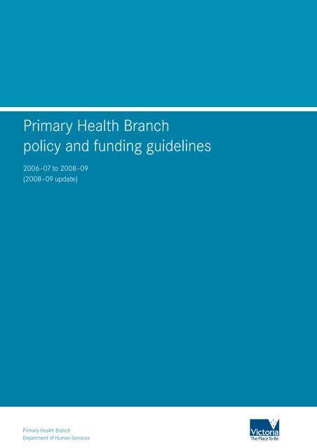 Primary Health Branch policy and funding guidelines