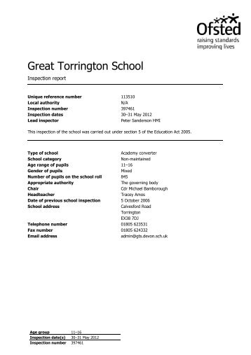 Final Ofsted Report.pdf - Great Torrington School