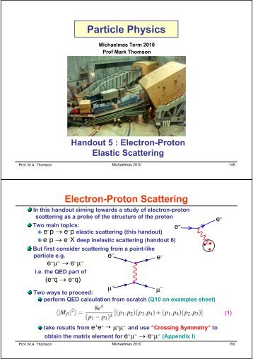 Elastic Scattering - High Energy Physics Group