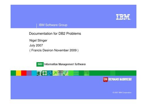 Documenting Problems In Db2 For Z Os Gse Belux