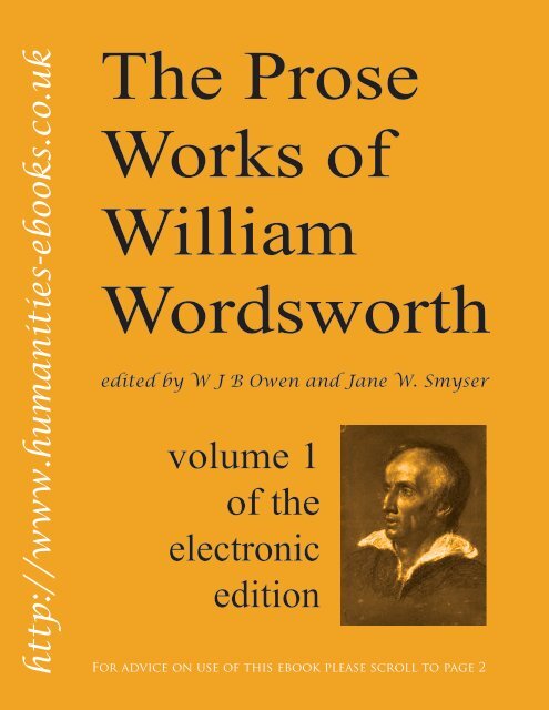 The Prose Works of William Wordsworth - Humanities-Ebooks