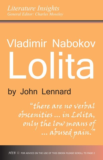 Vladimir Nabokov Lolita - Humanities-Ebooks