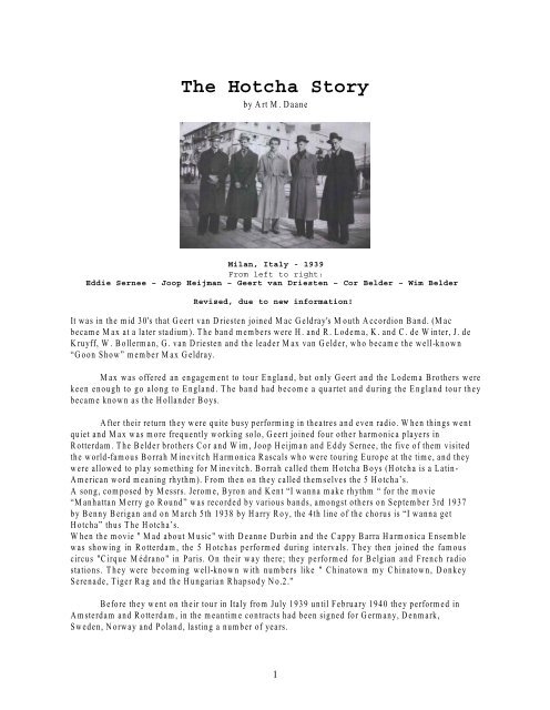 The Hotcha Story - Art Daane