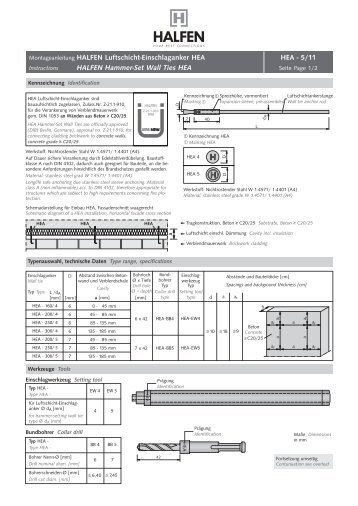 Montageanleitung/Instructions HALFEN HEA