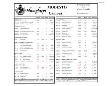 MODESTO Campus - Humphreys College