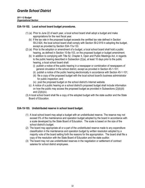 2011T12 ANNUAL BUDGET - Granite School District