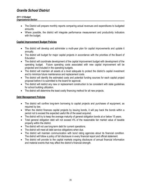 2011T12 ANNUAL BUDGET - Granite School District