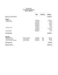 Financial documents for the Treasurer's report - Hauser PTO