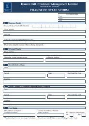 Change of Details Form - Hunter Hall Investment Management