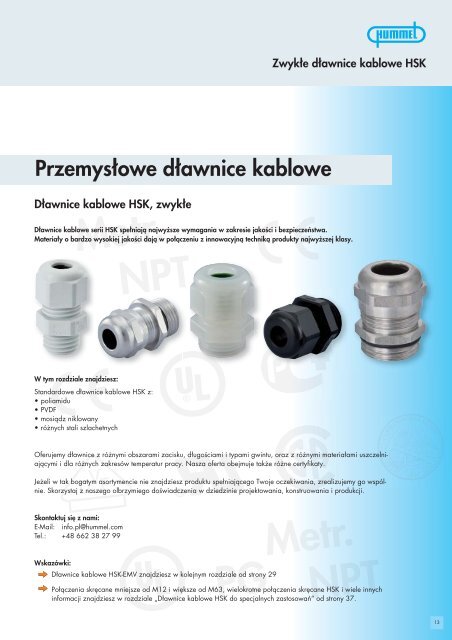 DÅawnice kablowe HSK, zwykÅe - Hummel AG