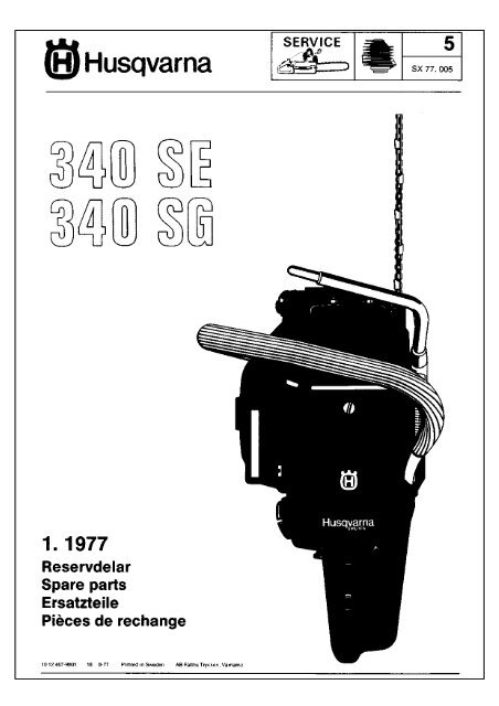 IPL 340 SE 340 SG 1987 18 Chain Saw Husqvarna
