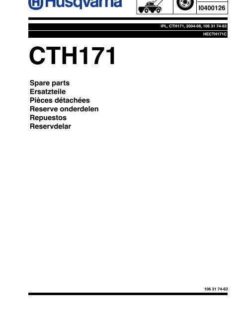 IPL, CTH171, HECTH171C, 2004-06, Tractor - Husqvarna