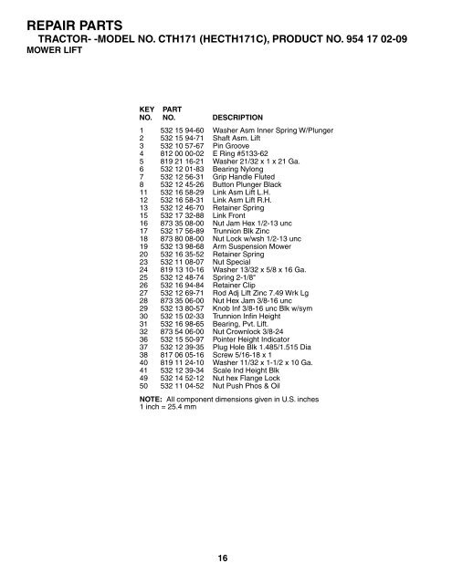 IPL, CTH171, HECTH171C, 2004-06, Tractor - Husqvarna