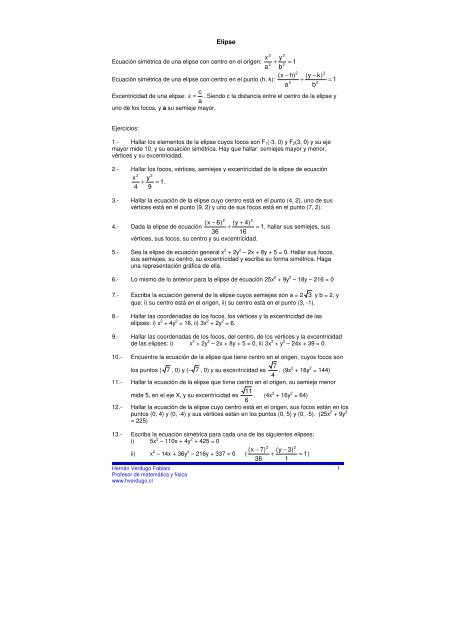 La elipse - Ejercicios de fÃ­sica y matemÃ¡tica