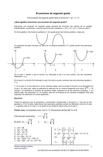 Ecuaciones de segundo grado