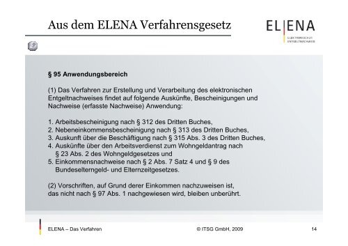 Das ELENA Verfahren V6