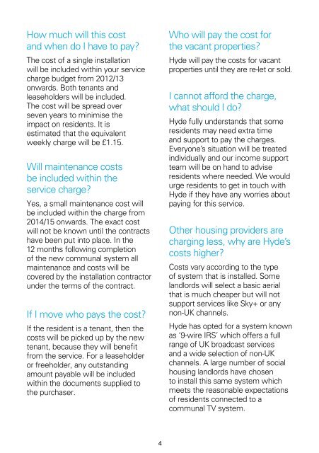 1. About the digital TV switchover - Hyde Housing Association