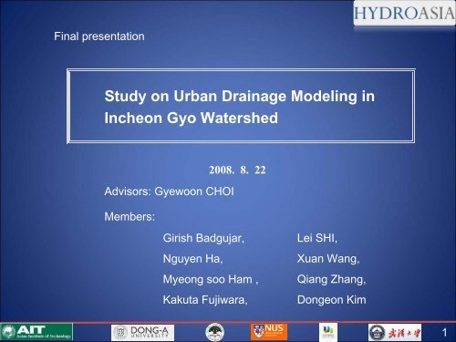 Study on Urban Drainage Modeling in Incheon Gyo ... - HydroAsia
