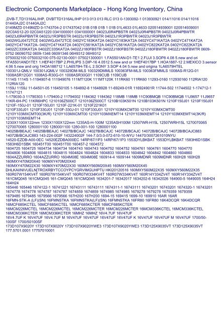 Part Search 0516 - ,DVB-T,TD1316AL/IHP,, 013 ... - HKinventory.com
