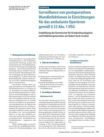 Surveillance von postoperativen Wundinfektionen in ... - Springer