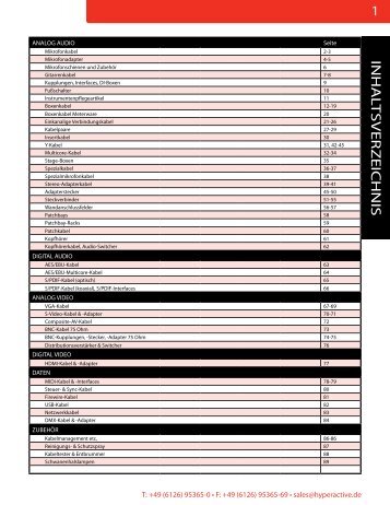 Hosa Preisliste als PDF herunterladen - Hyperactive Audiotechnik ...