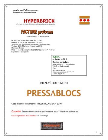 PROFORMA de la PRESSaBLOCS - Hyperbrick