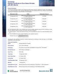 Termsheet Express Certificate on Euro Stoxx 50 Index with 60 ...