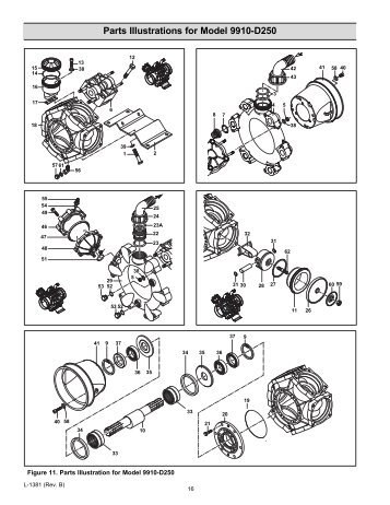 Parts Illustrations for Model 9910-D250