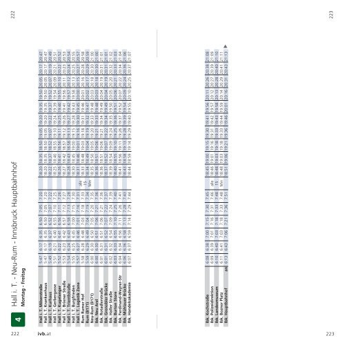 Kursbuch - IVB - Innsbrucker Verkehrsbetriebe