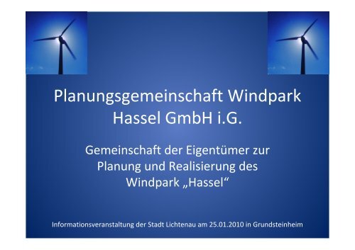 Presentation Windpark Hassel vom 25 01 10-10 m - Lichtenau
