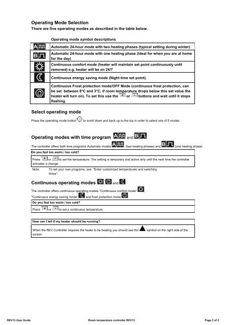 REV13 User Guide - Hurlcon Heating