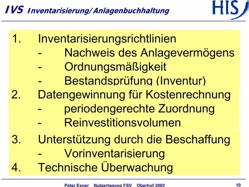 IVS Inventarisierung/Anlagenbuchhaltung