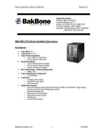 IBM ULT3583-TL LTO Ultrium Scalable Tape Library App Notes