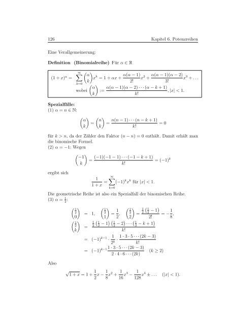 Mathematik fÃ¼r Ingenieure I - Institut fÃ¼r Algebraische Geometrie ...