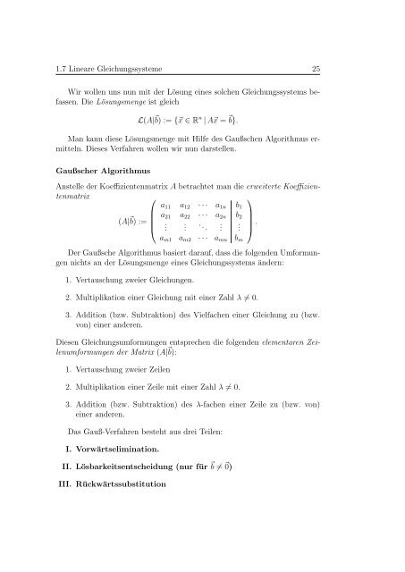 Mathematik fÃ¼r Ingenieure I - Institut fÃ¼r Algebraische Geometrie ...