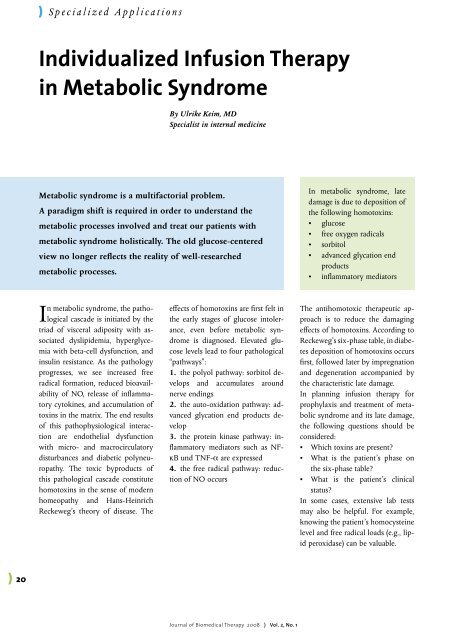 Metabolic Syndrome - International Academy of Homotoxicology