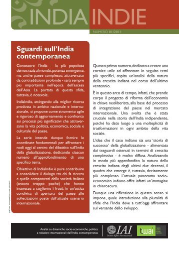 India/Indie - IAI - Istituto Affari Internazionali