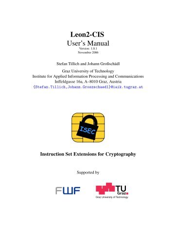 Leon2-CIS User's Manual - Institute of Applied Information ...