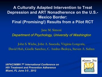 A Culturally Adapted Intervention to Treat Depression and ... - IAPAC