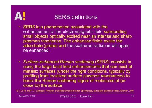 Surface-Enhanced Raman Scattering (SERS) - iaria