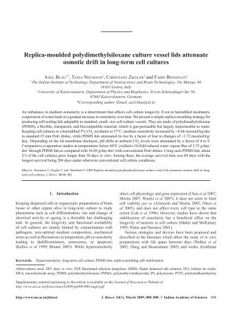 Replica-moulded polydimethylsiloxane culture vessel lids attenuate ...