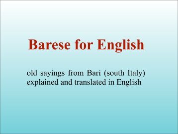 Barese for English - inaf iasf bologna