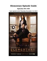 Elementary Episode Guide - inaf iasf bologna