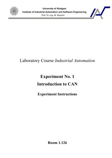 Laboratory Course Industrial Automation Experiment No. 1 ...