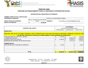 formato para la definiciÃ³n de conceptos y metas profais 2008 - Iasis