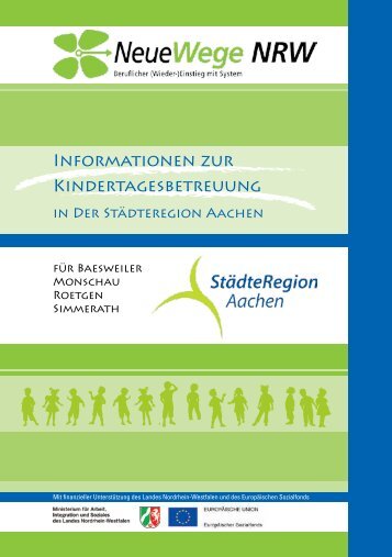 Informationsbroschüre zu Betreuungsangeboten im Kreis Aachen