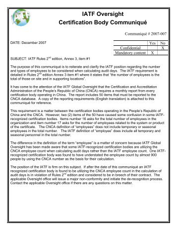 IATF Rules 2nd Edition, Annex 3, item #1 - IATF Global Oversight ...